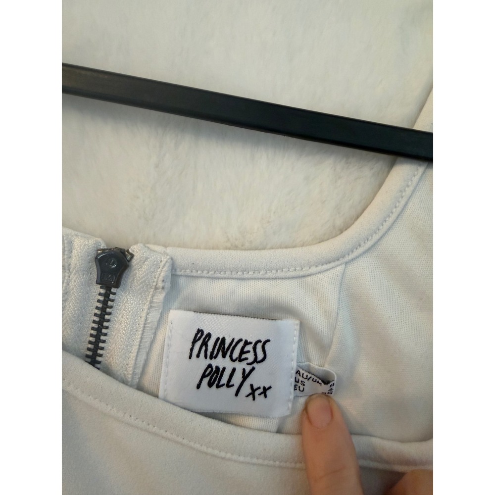 Princess‎ Polly White Corset Crop Top Sleeveless Zipper Back US 2 - Picture 6 of 7